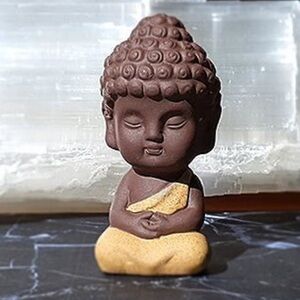 Mindful Souls Meditating Ceramic Buddha  Figure  3.5”